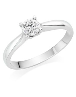 ANELLO FIDANZAMENTO IN ORO BIANCO 18 K CON DIAMANTE NATURALE CERTIFICATO DGC