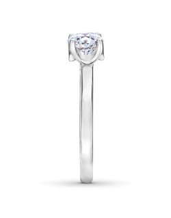 ANELLO SOLITARIO IN ORO BIANCO 18K CON DIAMANTE NATURALE CERTIFICATO DGC