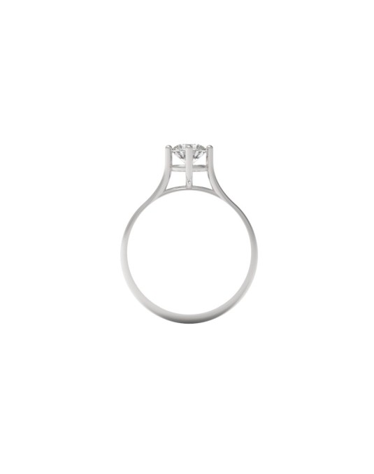 ANELLO SOLITARIO IN ORO BIANCO 18 K CON DIAMANTE NATURALE CERTIFICATO DGC