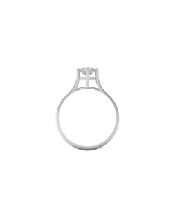 ANELLO SOLITARIO IN ORO BIANCO 18 K CON DIAMANTE NATURALE CERTIFICATO DGC
