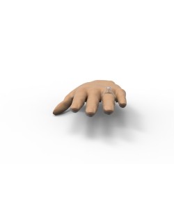 ANELLO SOLITARIO IN ORO BIANCO 18 K CON DIAMANTE NATURALE CERTIFICATO DGC