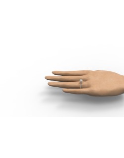 ANELLO SOLITARIO IN ORO BIANCO 18 K CON DIAMANTE NATURALE CERTIFICATO DGC