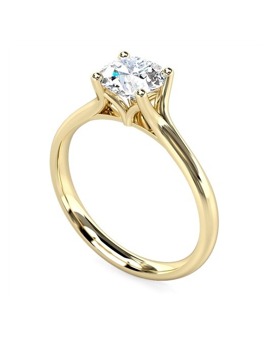 ANELLO SOLITARIO IN ORO GIALLO 18K CON DIAMANTE NATURALE CERTIFICATO DGC