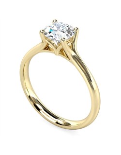 ANELLO SOLITARIO IN ORO GIALLO 18K CON DIAMANTE NATURALE CERTIFICATO DGC