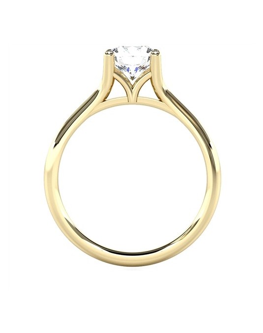 ANELLO SOLITARIO IN ORO GIALLO 18K CON DIAMANTE NATURALE CERTIFICATO DGC