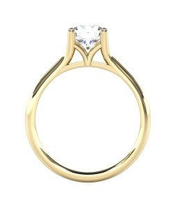 ANELLO SOLITARIO IN ORO GIALLO 18K CON DIAMANTE NATURALE CERTIFICATO DGC