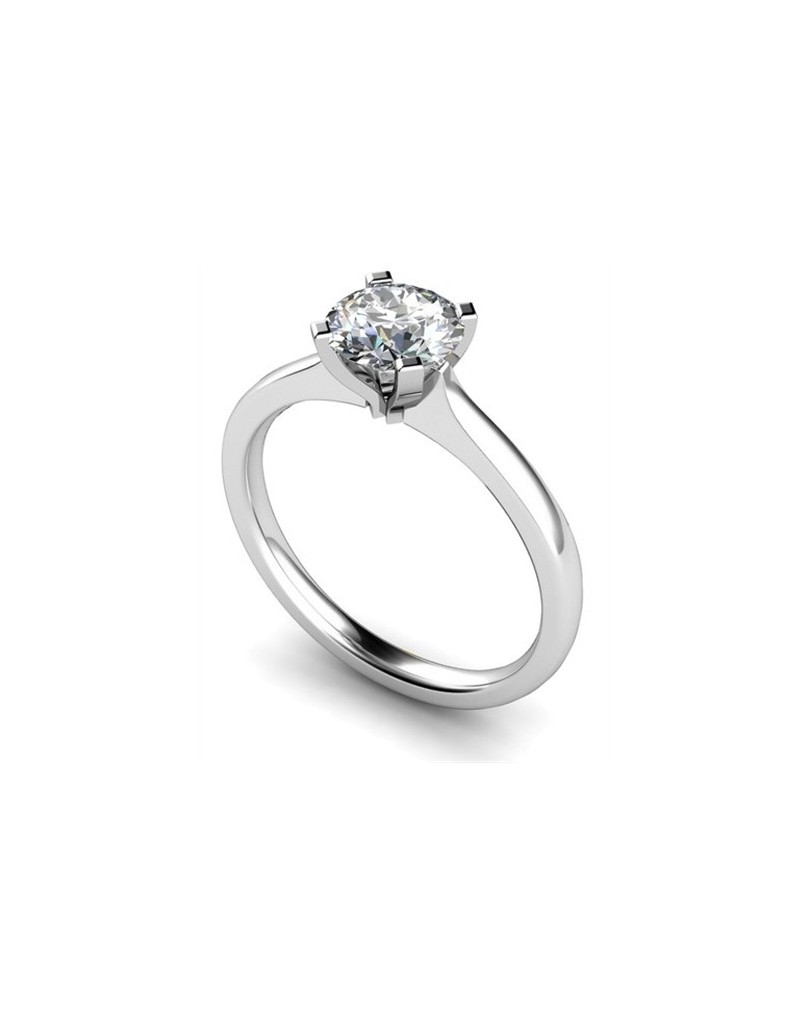 ANELLO SOLITARIO IN ORO BIANCO 18K CON DIAMANTE NATURALE CERTIFICATO DGC