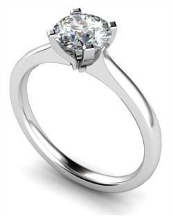 ANELLO SOLITARIO IN ORO BIANCO 18K CON DIAMANTE NATURALE CERTIFICATO DGC
