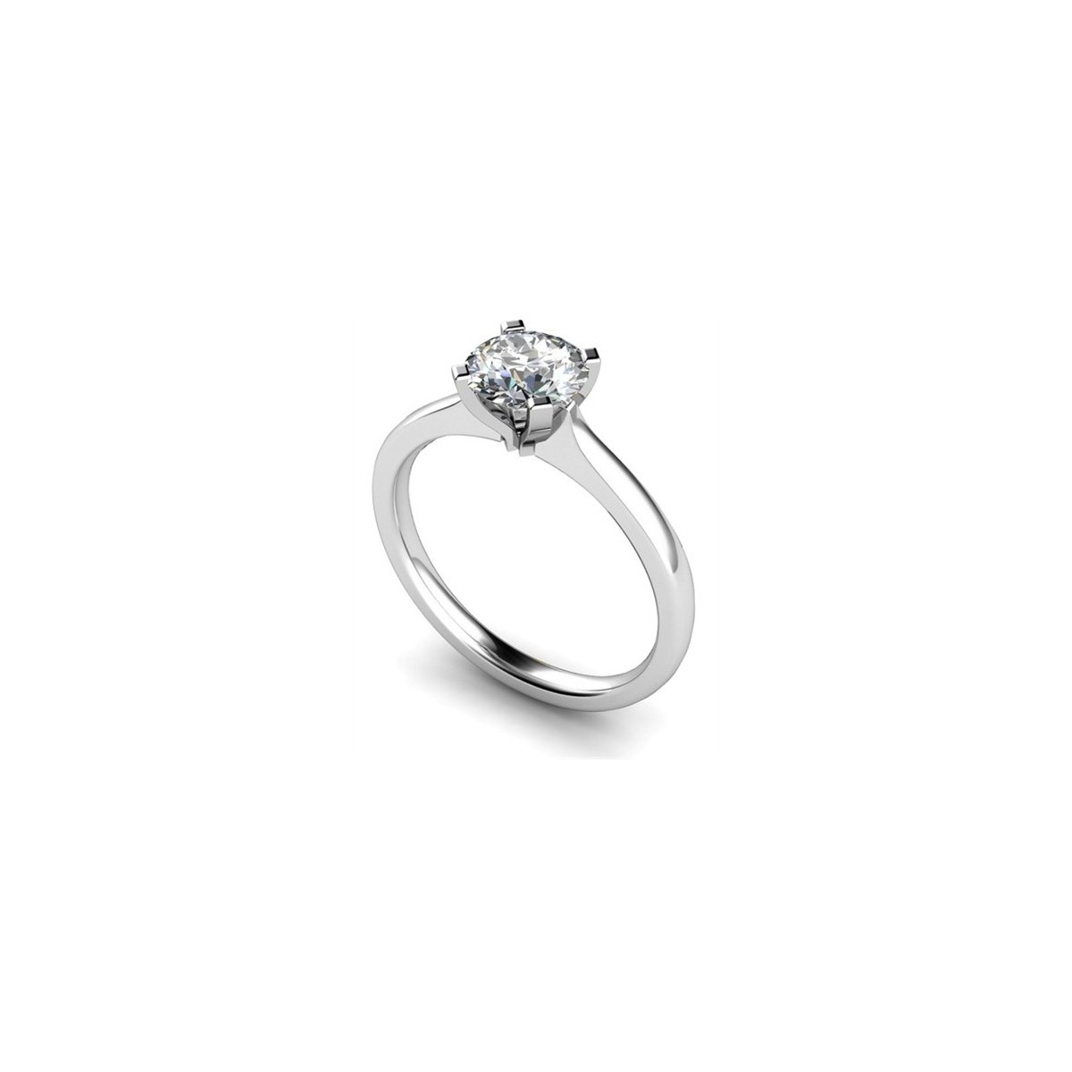 ANELLO SOLITARIO IN ORO BIANCO 18K CON DIAMANTE NATURALE CERTIFICATO DGC