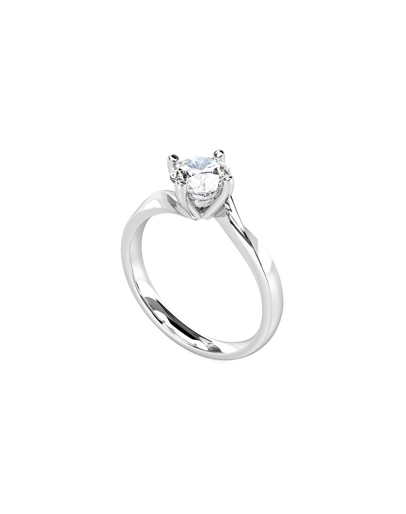 ANELLO SOLITARIO IN ORO BIANCO 18K CON DIAMANTE NATURALE CERTIFICATO DGC