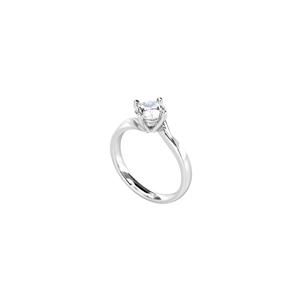 ANELLO SOLITARIO IN ORO BIANCO 18K CON DIAMANTE NATURALE CERTIFICATO DGC