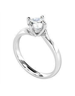 ANELLO SOLITARIO IN ORO BIANCO 18K CON DIAMANTE NATURALE CERTIFICATO DGC