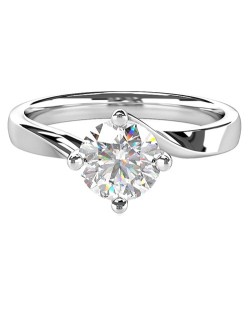 ANELLO SOLITARIO IN ORO BIANCO 18K CON DIAMANTE NATURALE CERTIFICATO DGC