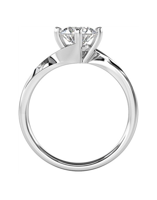 ANELLO SOLITARIO IN ORO BIANCO 18K CON DIAMANTE NATURALE CERTIFICATO DGC