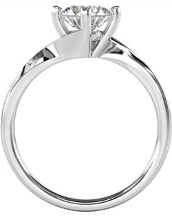 ANELLO SOLITARIO IN ORO BIANCO 18K CON DIAMANTE NATURALE CERTIFICATO DGC