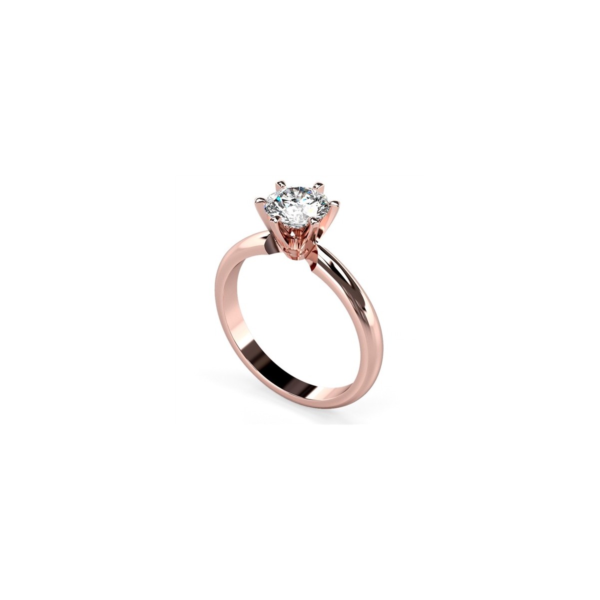 ANELLO SOLITARIO IN ORO ROSA 18K CON DIAMANTE NATURALE CERTIFICATO DGC