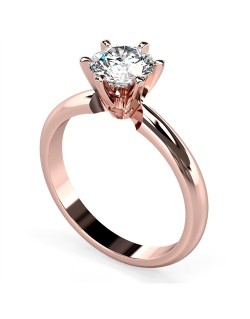 ANELLO SOLITARIO IN ORO ROSA 18K CON DIAMANTE NATURALE CERTIFICATO DGC