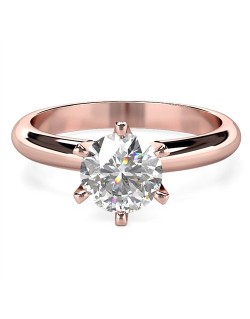ANELLO SOLITARIO IN ORO ROSA 18K CON DIAMANTE NATURALE CERTIFICATO DGC