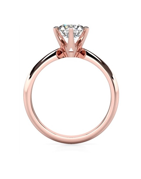 ANELLO SOLITARIO IN ORO ROSA 18K CON DIAMANTE NATURALE CERTIFICATO DGC