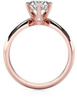 ANELLO SOLITARIO IN ORO ROSA 18K CON DIAMANTE NATURALE CERTIFICATO DGC