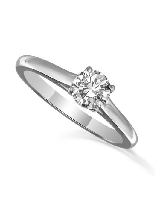 ANELLO SOLITARIO IN ORO BIANCO 18K CON DIAMANTE NATURALE CERTIFICATO DGC