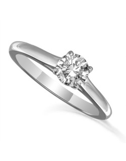 ANELLO SOLITARIO IN ORO BIANCO 18K CON DIAMANTE NATURALE CERTIFICATO DGC