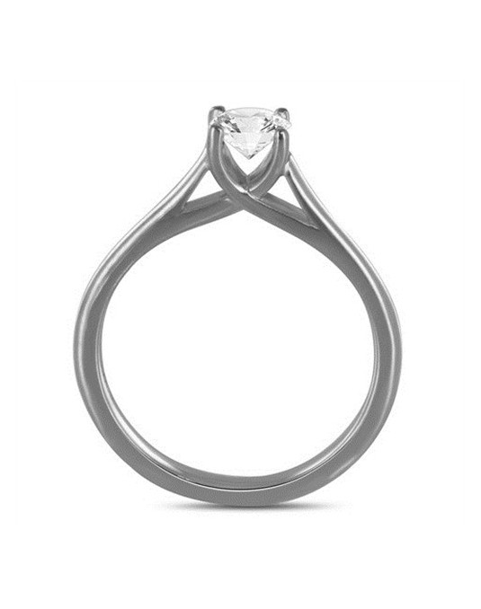ANELLO SOLITARIO IN ORO BIANCO 18K CON DIAMANTE NATURALE CERTIFICATO DGC