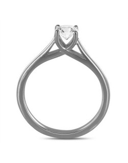 ANELLO SOLITARIO IN ORO BIANCO 18K CON DIAMANTE NATURALE CERTIFICATO DGC
