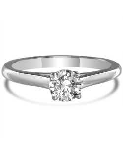 ANELLO SOLITARIO IN ORO BIANCO 18K CON DIAMANTE NATURALE CERTIFICATO DGC