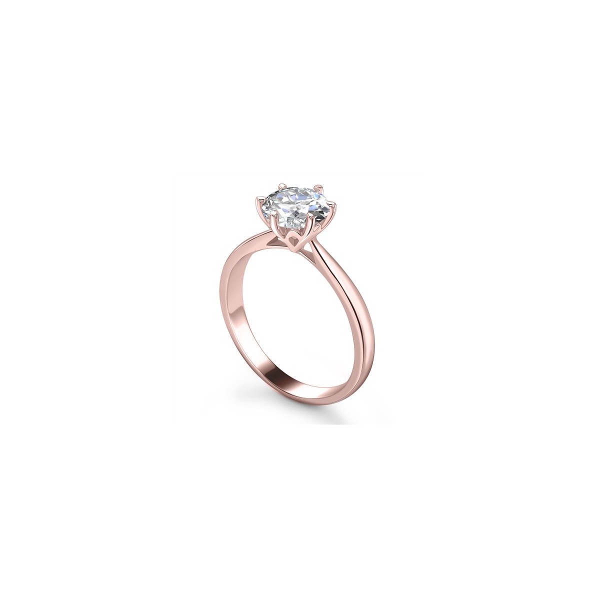 ANELLO SOLITARIO IN ORO ROSA 18K CON DIAMANTE NATURALE CERTIFICATO DGC