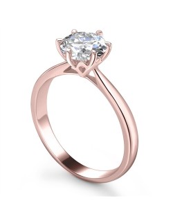 ANELLO SOLITARIO IN ORO ROSA 18K CON DIAMANTE NATURALE CERTIFICATO DGC