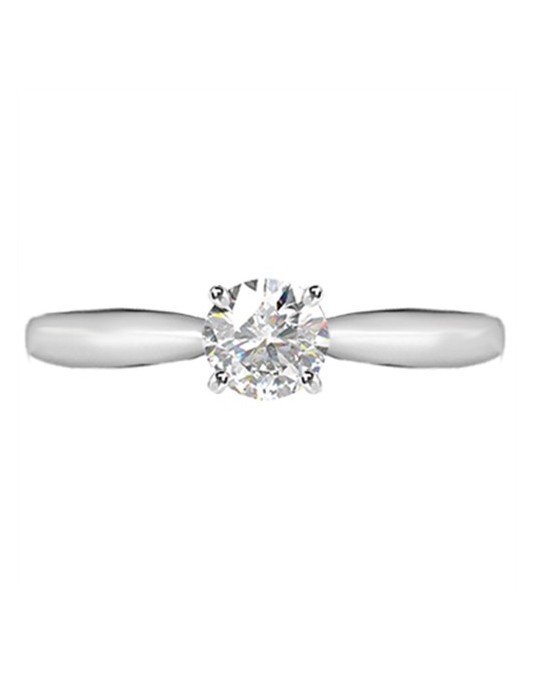 ANELLO SOLITARIO IN ORO BIANCO 18K CON DIAMANTE NATURALE CERTIFICATO DGC
