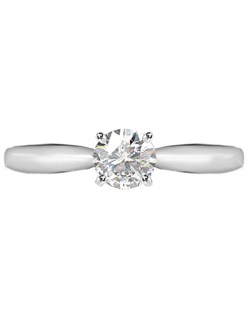 ANELLO SOLITARIO IN ORO BIANCO 18K CON DIAMANTE NATURALE CERTIFICATO DGC