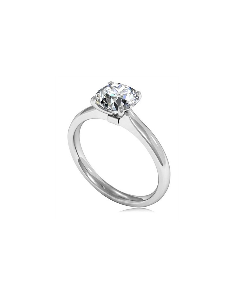 ANELLO SOLITARIO IN ORO BIANCO 18K CON DIAMANTE NATURALE CERTIFICATO DGC
