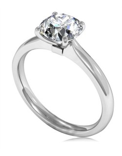 ANELLO SOLITARIO IN ORO BIANCO 18K CON DIAMANTE NATURALE CERTIFICATO DGC