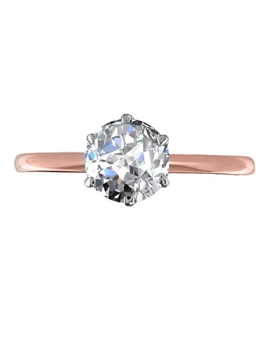 ANELLO SOLITARIO IN ORO ROSA 18K CON DIAMANTE NATURALE CERTIFICATO DGC