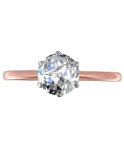 ANELLO SOLITARIO IN ORO ROSA 18K CON DIAMANTE NATURALE CERTIFICATO DGC