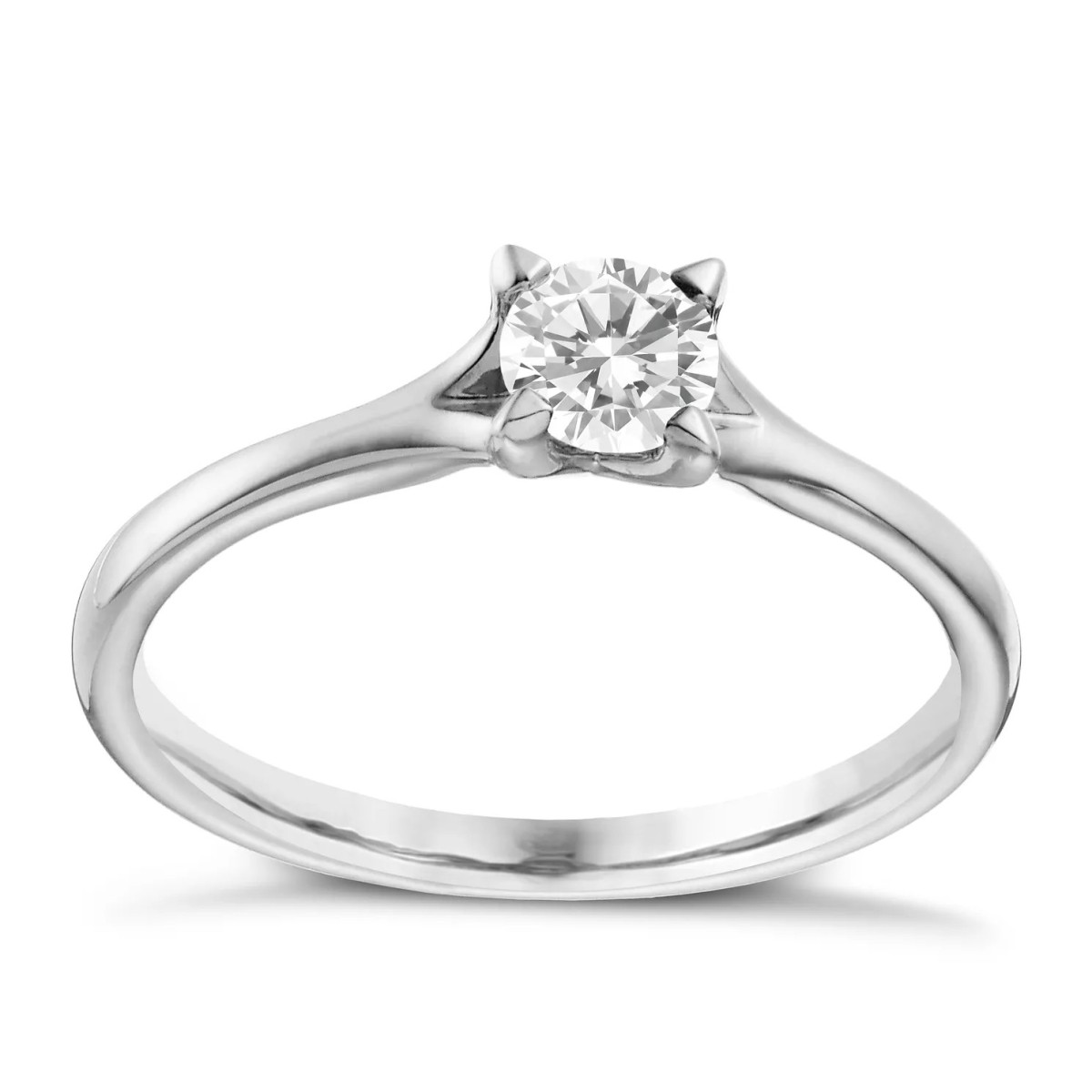 ANELLO SOLITARIO IN ORO BIANCO 18K CON DIAMANTE NATURALE CERTIFICATO DGC