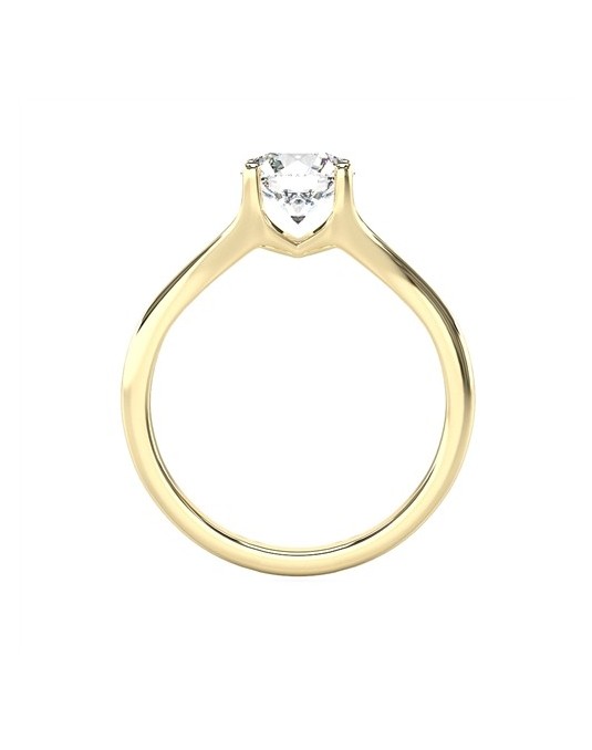 ANELLO SOLITARIO IN ORO GIALLO 18K CON DIAMANTE NATURALE CERTIFICATO DGC