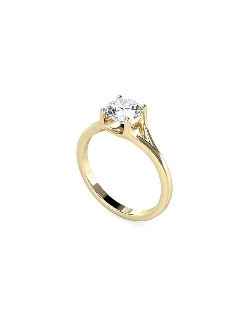 ANELLO SOLITARIO IN ORO GIALLO 18K CON DIAMANTE NATURALE CERTIFICATO DGC