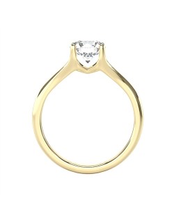 ANELLO SOLITARIO IN ORO GIALLO 18K CON DIAMANTE NATURALE CERTIFICATO DGC