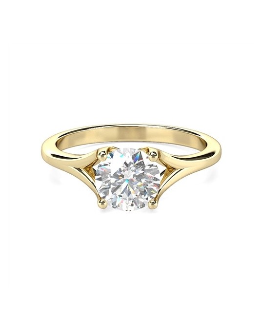 ANELLO SOLITARIO IN ORO GIALLO 18K CON DIAMANTE NATURALE CERTIFICATO DGC