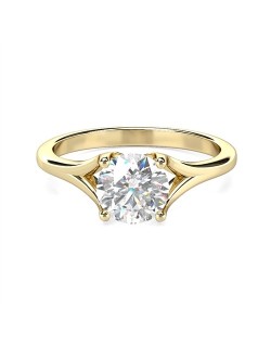 ANELLO SOLITARIO IN ORO GIALLO 18K CON DIAMANTE NATURALE CERTIFICATO DGC