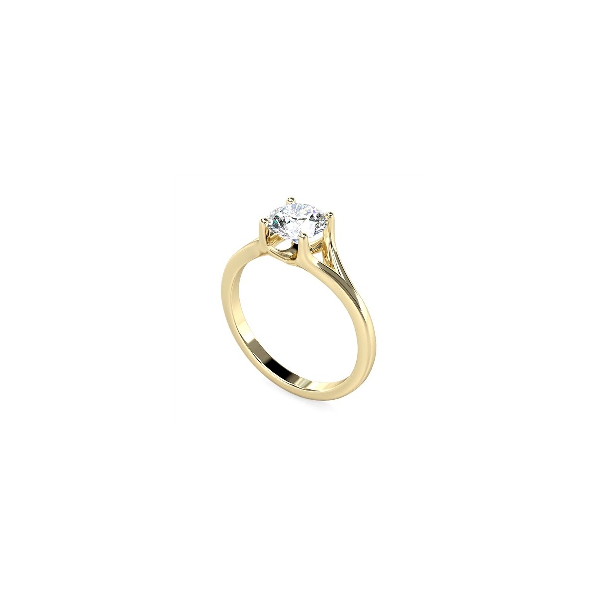 ANELLO SOLITARIO IN ORO GIALLO 18K CON DIAMANTE NATURALE CERTIFICATO DGC