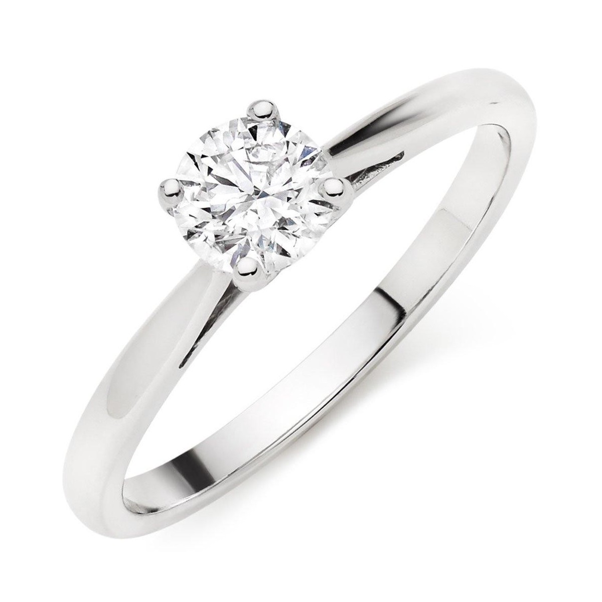 ANELLO SOLITARIO IN ORO BIANCO 18 K CON DIAMANTE NATURALE CERTIFICATO DGC
