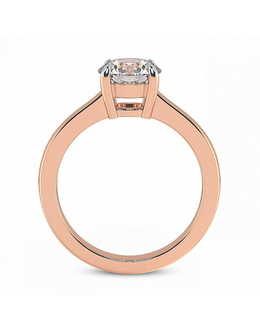 ANELLO SOLITARIO IN ORO ROSA 18K CON DIAMANTE NATURALE CERTIFICATO DGC
