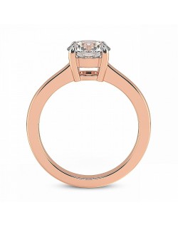 ANELLO SOLITARIO IN ORO ROSA 18K CON DIAMANTE NATURALE CERTIFICATO DGC