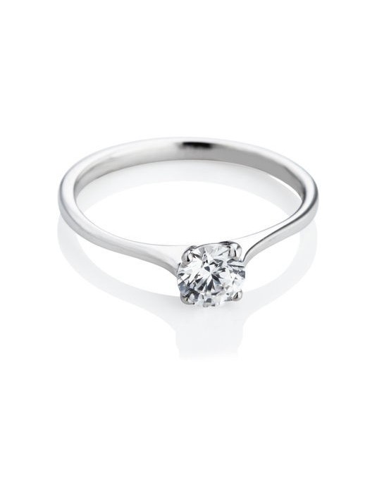 ANELLO SOLITARIO IN ORO BIANCO 18 K CON DIAMANTE NATURALE CERTIFICATO DGC