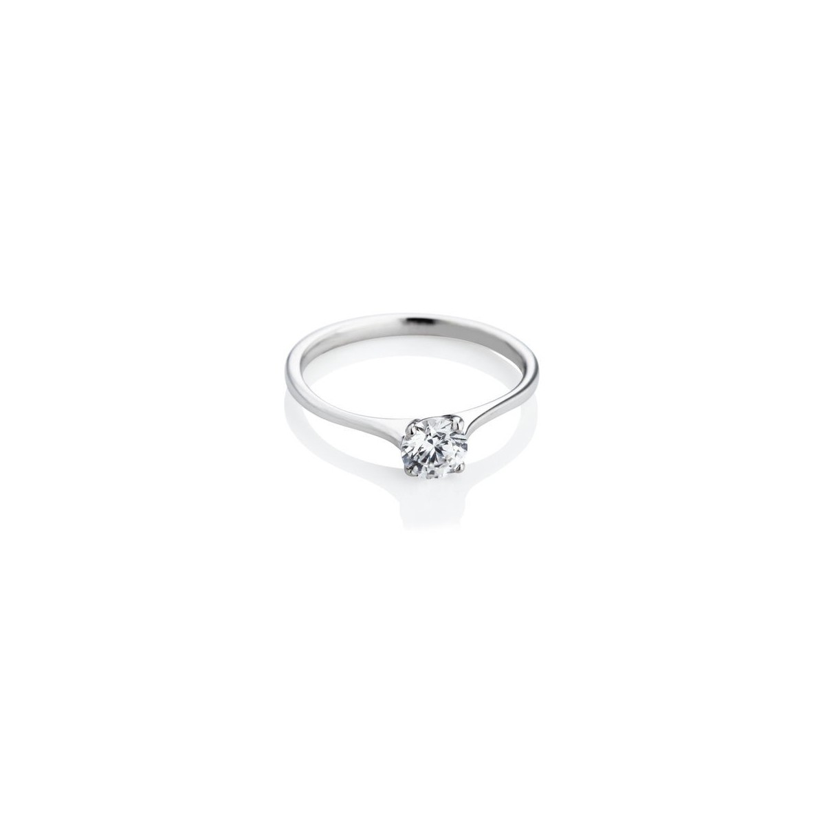 ANELLO SOLITARIO IN ORO BIANCO 18 K CON DIAMANTE NATURALE CERTIFICATO DGC