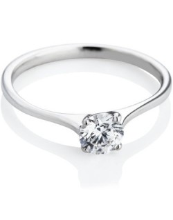 ANELLO SOLITARIO IN ORO BIANCO 18 K CON DIAMANTE NATURALE CERTIFICATO DGC
